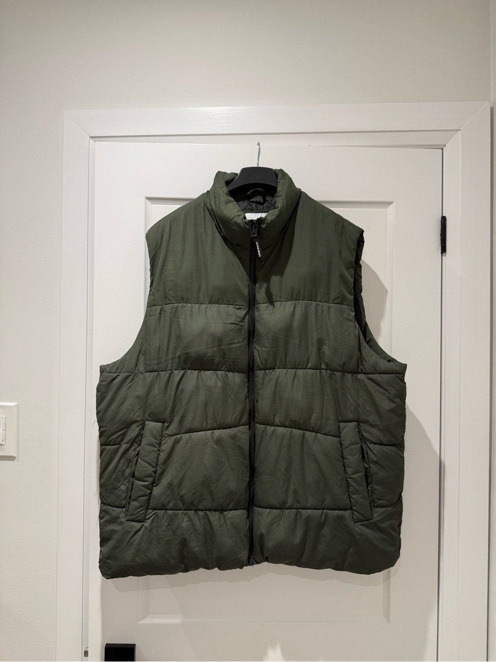 Jack and Jones Olive Green Quilted Puffer Vest